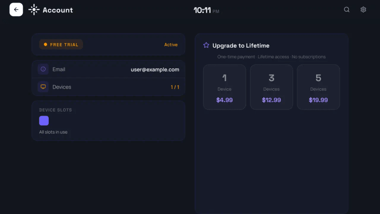 Essai gratuit, puis licence à vie
